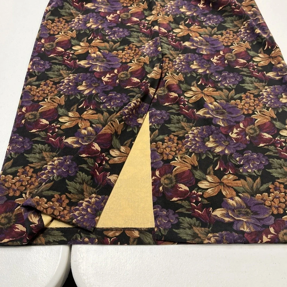 Vintage Briggs Skirt Dark Floral Maxi Womens‎ 14P Whimsigoth Dark Cottagecore